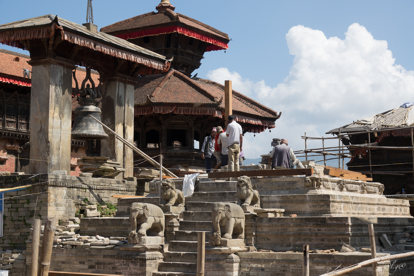 Durbar Square : La reconstruction du temple de Vatsala détruit par le tremblement de terre de 2015