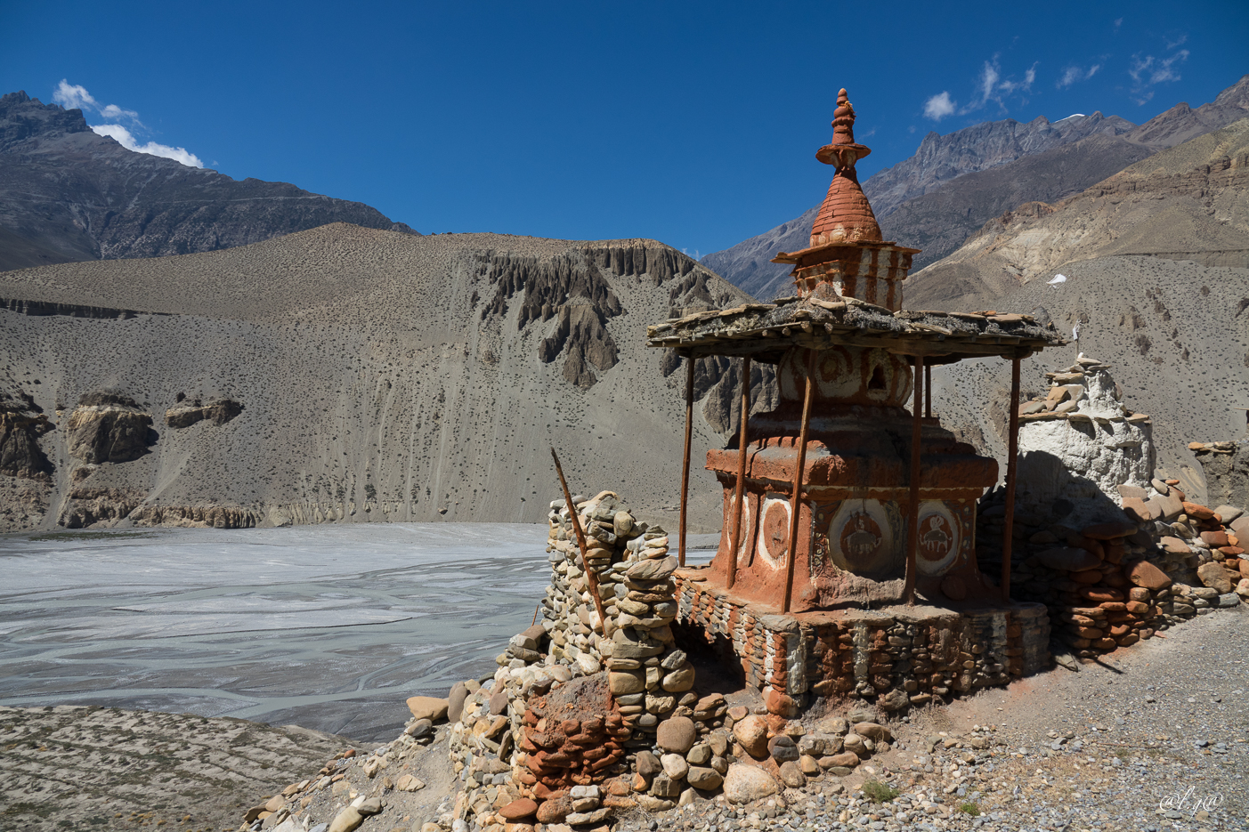 Village de Tangbe : Chorten el la vallée de la Kali Gandaki