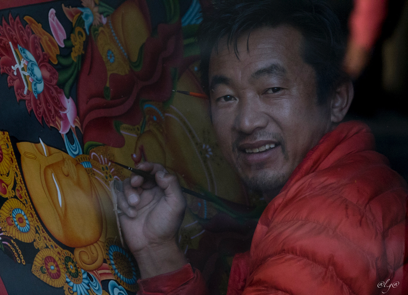 Lo Manthang :  Peintre restaurateur de peintures anciennes